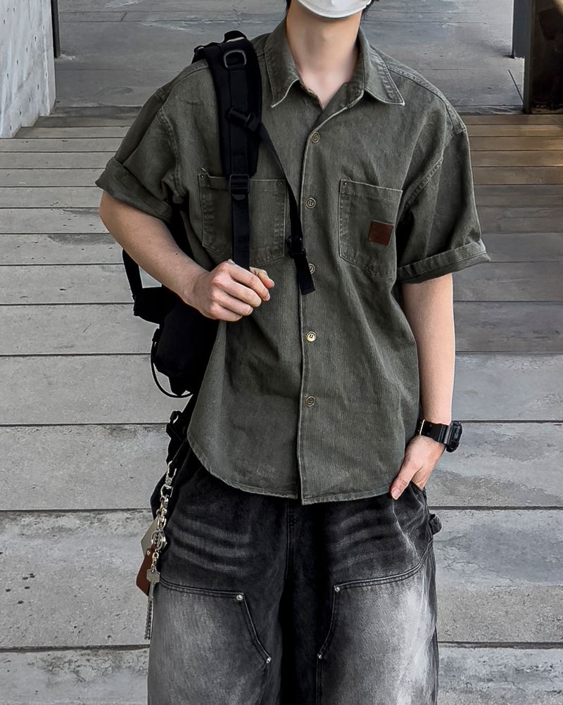 JIIGEUM（ジグム）の「Patchwork Half Shirt Jacket（Jackets/Outerwear）」