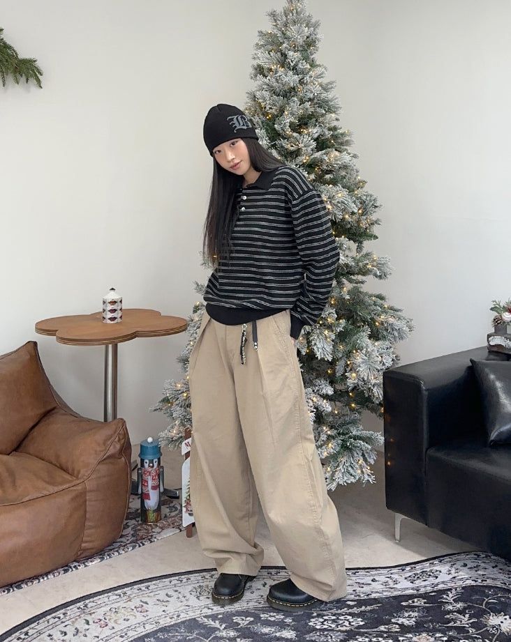 Heady Stripe Collar Knit