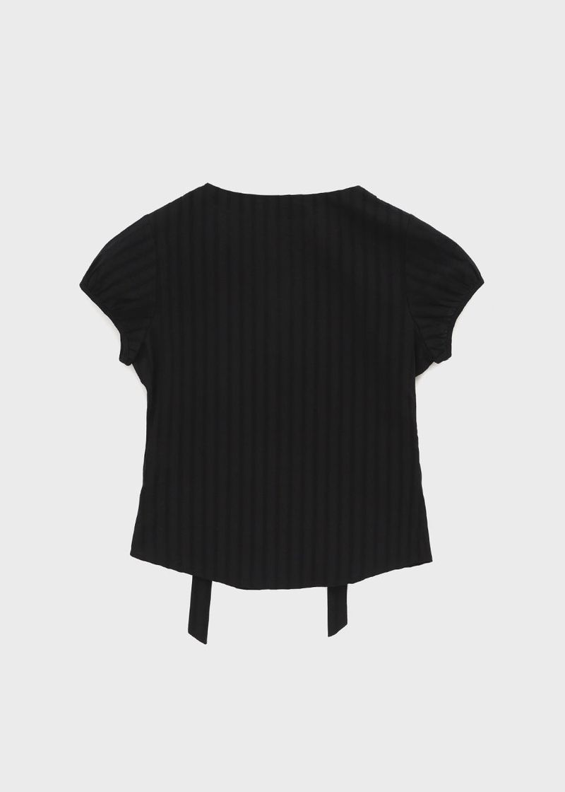 [MADE] Rouer Tie Short-Sleeve Blouse