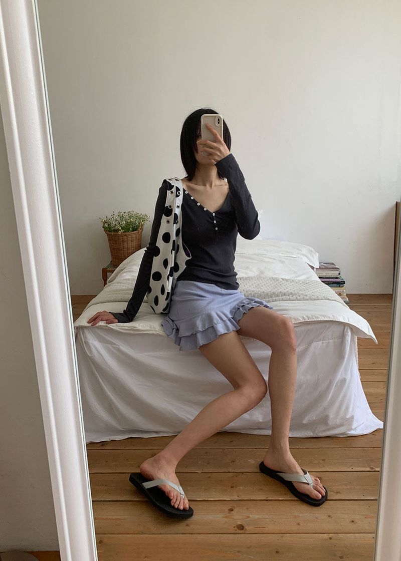 PUNCHING FRILL LACE SKIRT (3color)