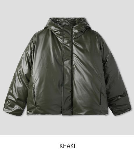 Touk glossy puffer hood padding