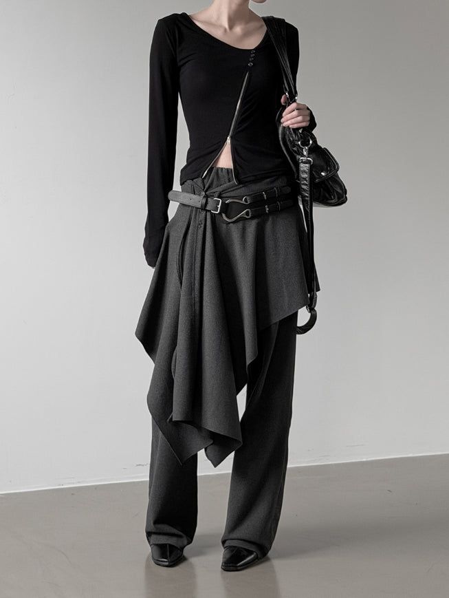 mnem（ムネム）の「Dilk Wrap Skirt Pants（Pants）」