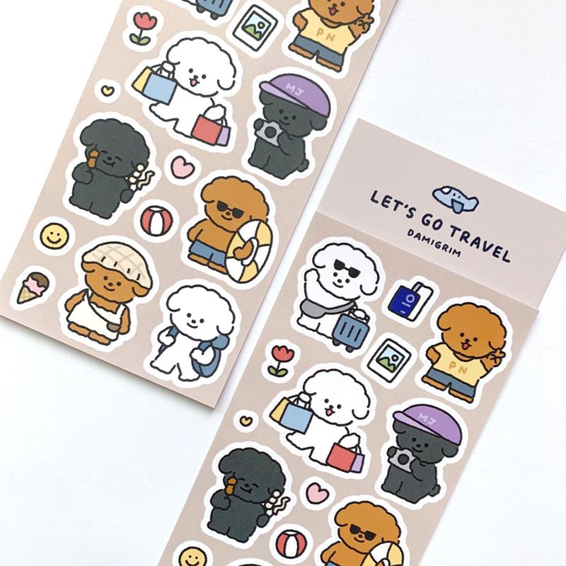 【1+1 SET】  Let's Go Travel Sticker