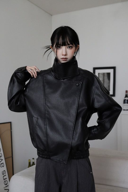 26SS★ [ EEUN MADE] Biker clip leather jumper