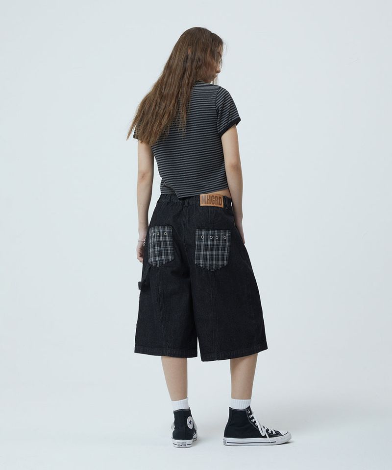 BERMUDA CHECK POCKET DENIM SHORT