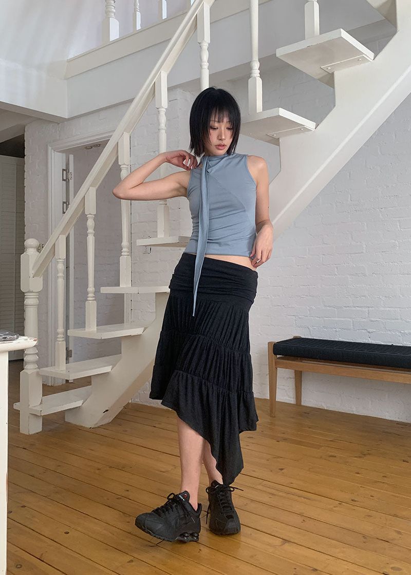 UNBAL WRINKLE SKIRT