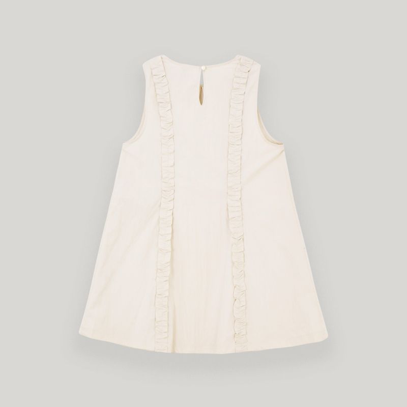Cream Ruffle Mini Dress