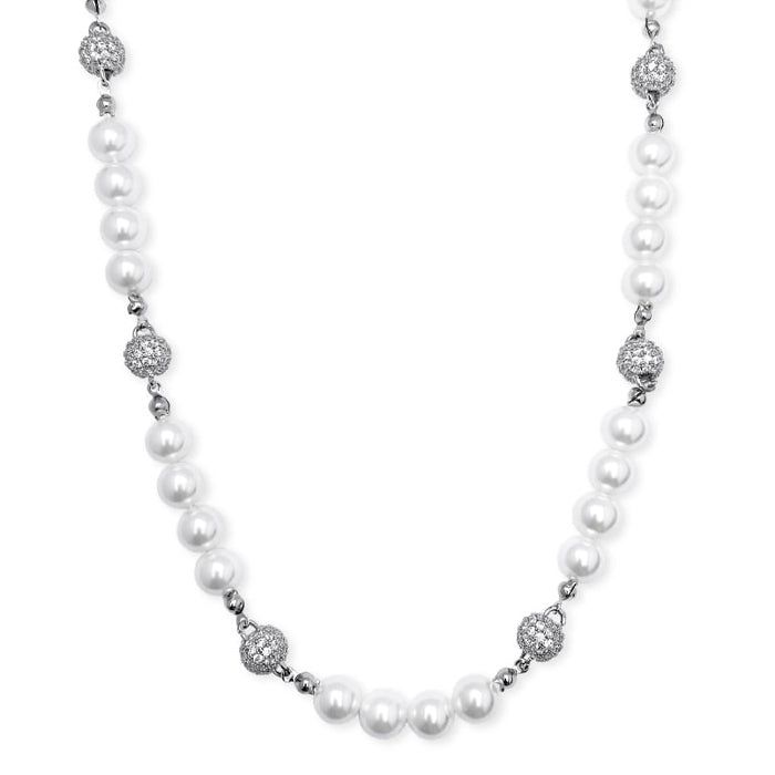blackpurple(ブラックパープル)の「Yeriel Pearl Ball Cubic Necklace(Accessories)」