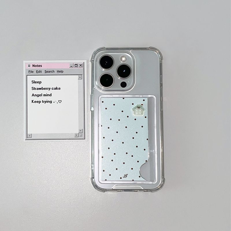 [MADE] RIBBON COTTAGE PHONE CASE MINT (clear pocket)