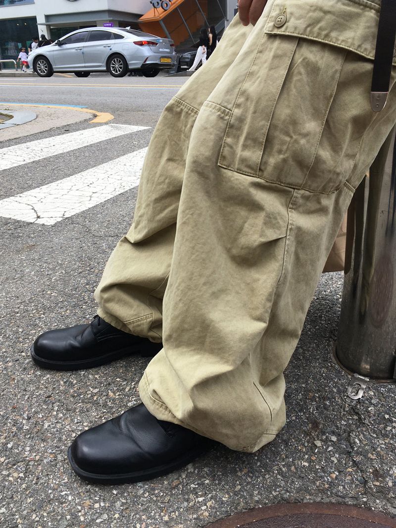 No.1305 washed cago wide PT (3color)