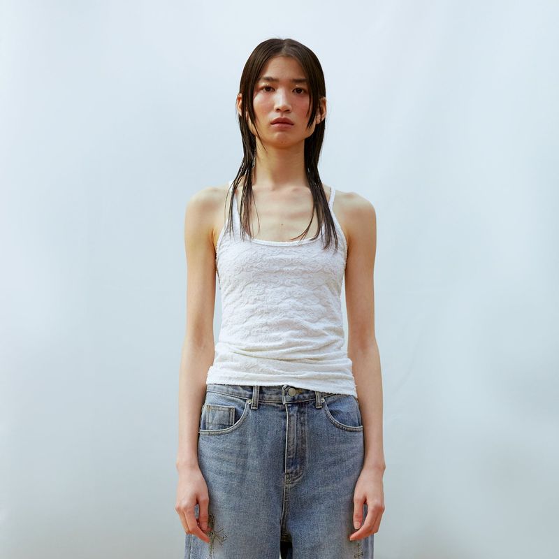 13MONTH(サーティーンマンス)の「Jacquard Tank Top (WHITE)(Tops)」