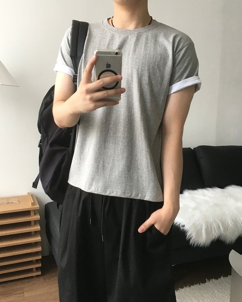 Duet Crop Roll-up Short Sleeve T
