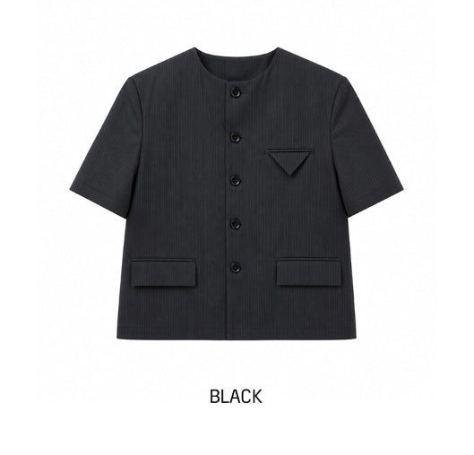 Theo No Collar Half Jacket