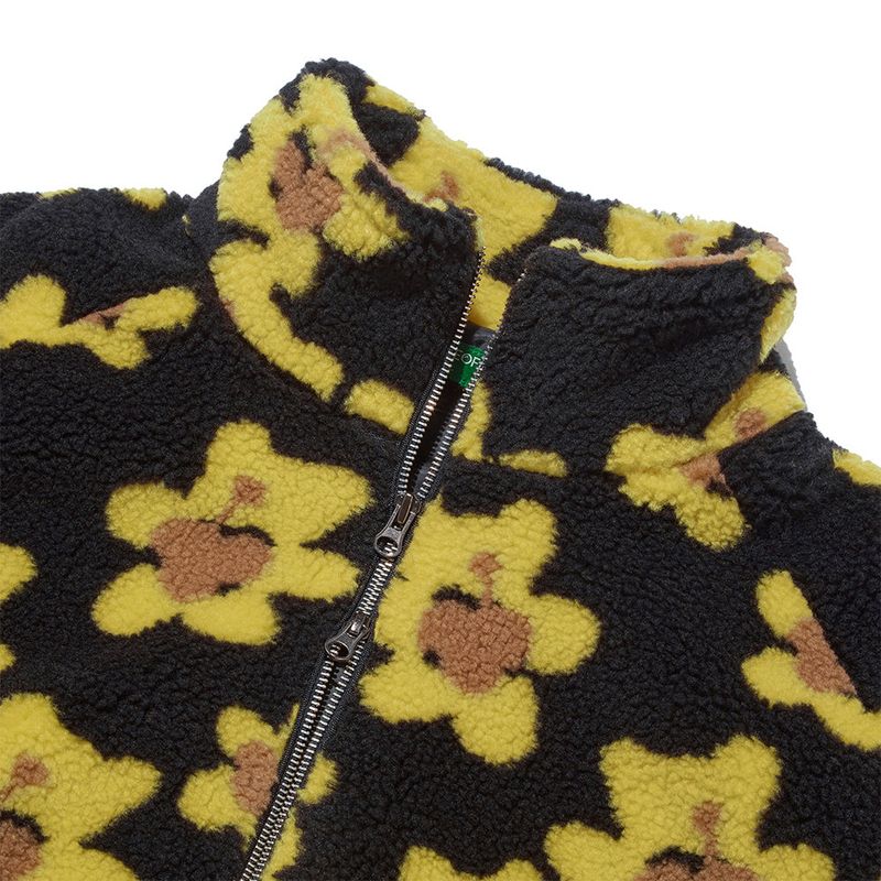 Flower Bear Fluffy Jacket_Black