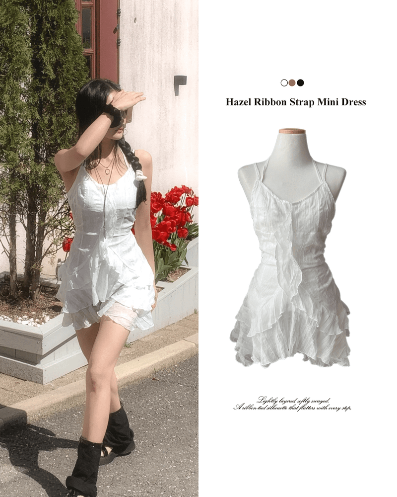 GUSTA（グスタ）の「Hazle Cancan Ribbon Strap Sleeveless Mini Dress（Dresses）」