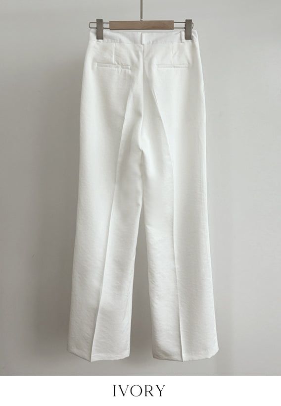 Hidel Linen Basic Pintuck Slacks
