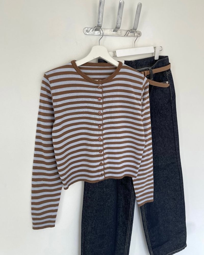 kitsch Round Stripe Cardigan 4C