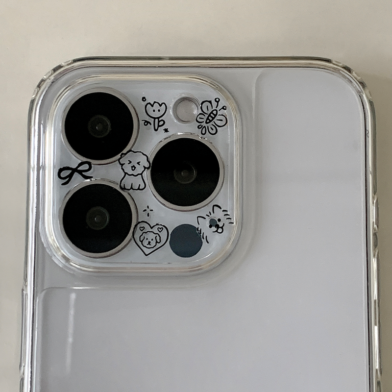 [made] camera film sticker set (puppy_black)