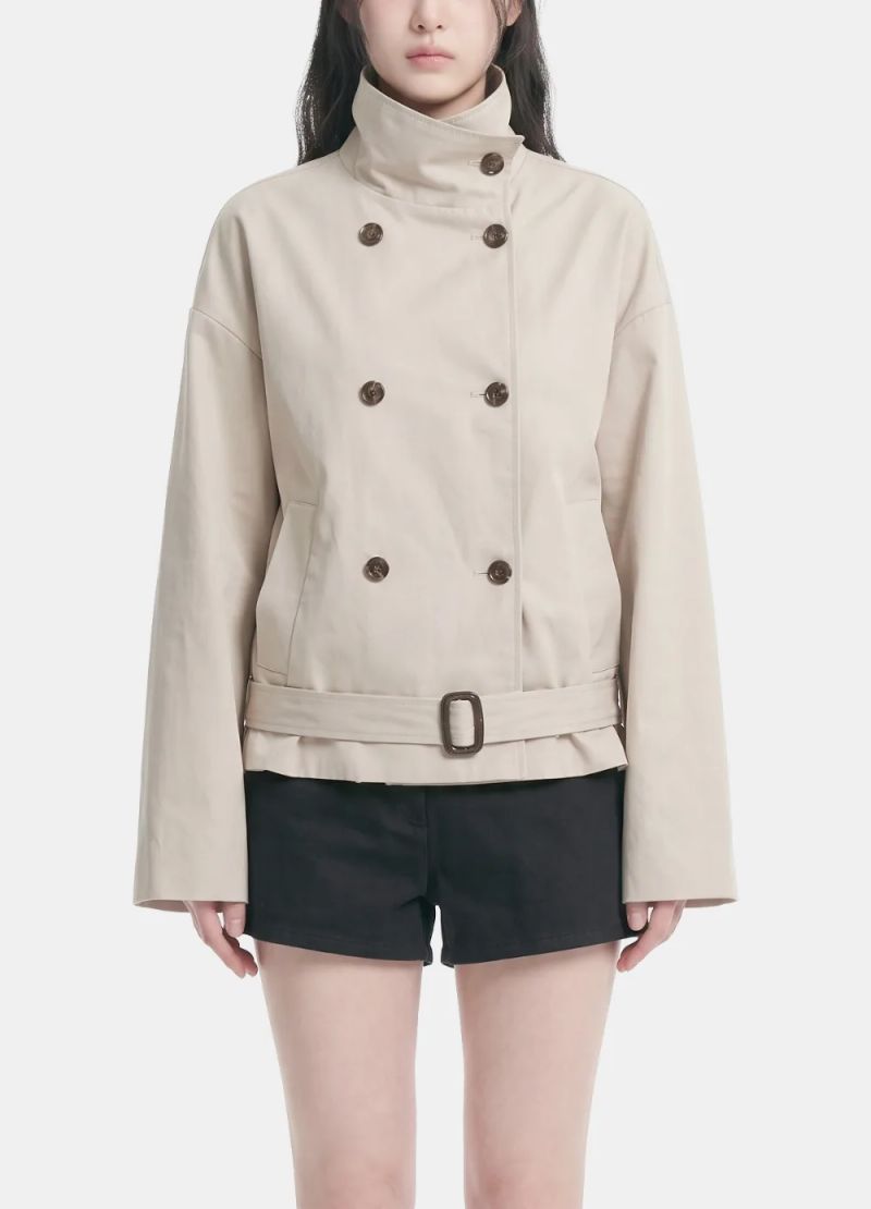 Adele Double-breasted Trench Short Jacket