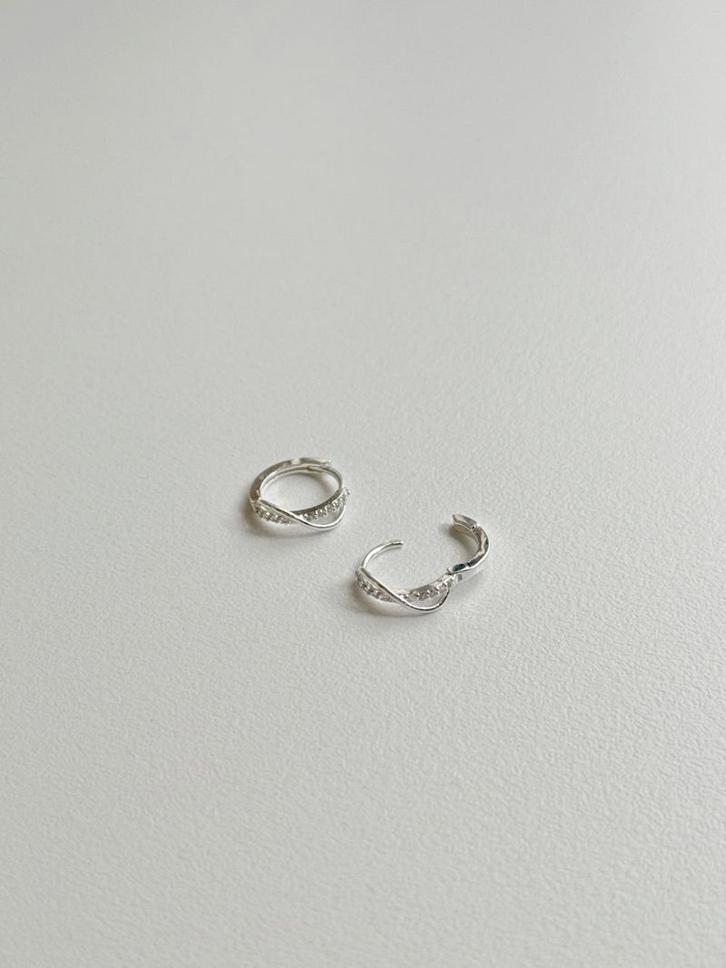 [Silver 925] wave ring earring necklace set