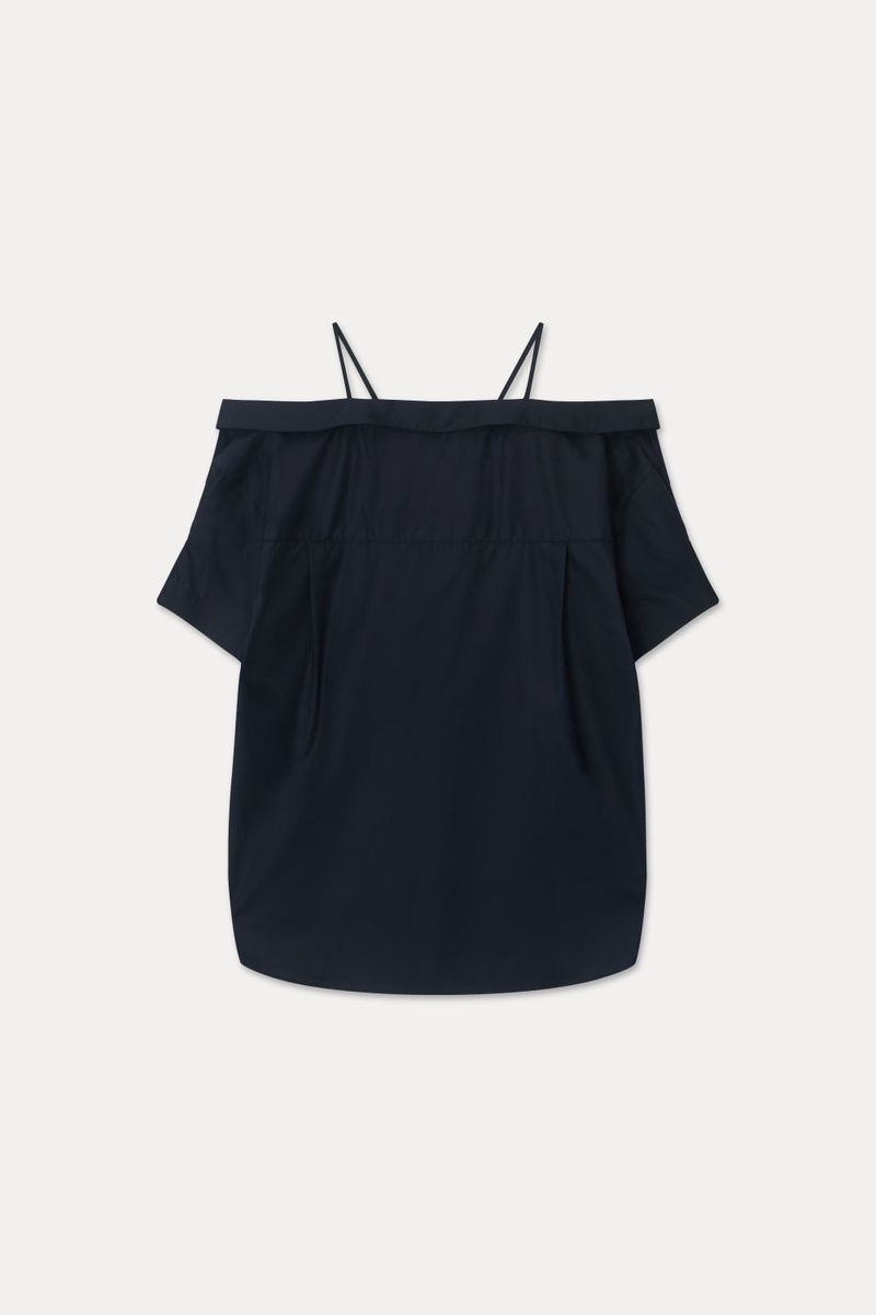 LOOSE OFF-SHOULDER SHIRT_NAVY