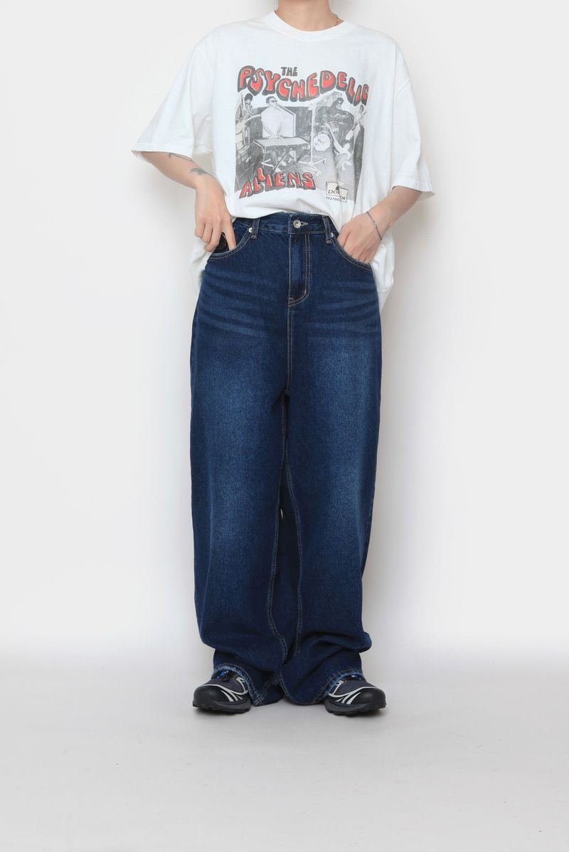 Bizo Snap Wide Denim Pants