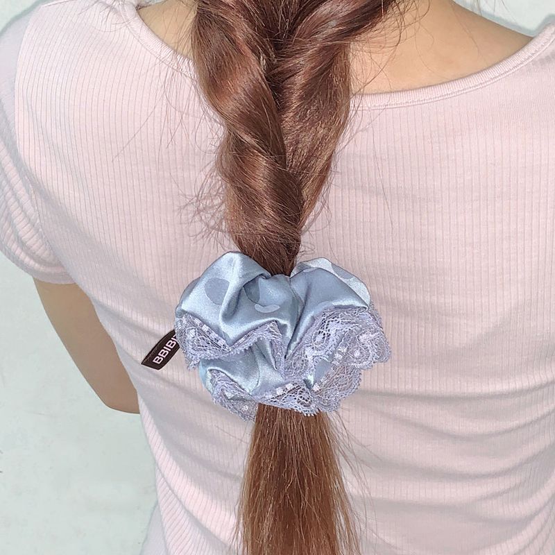 Blue dot Lace Scrunchies