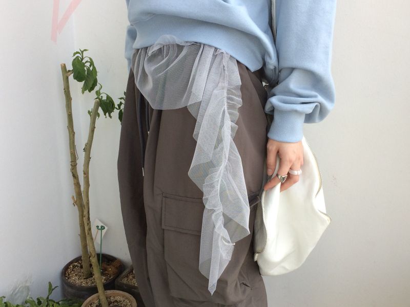see-through frill sleeveless