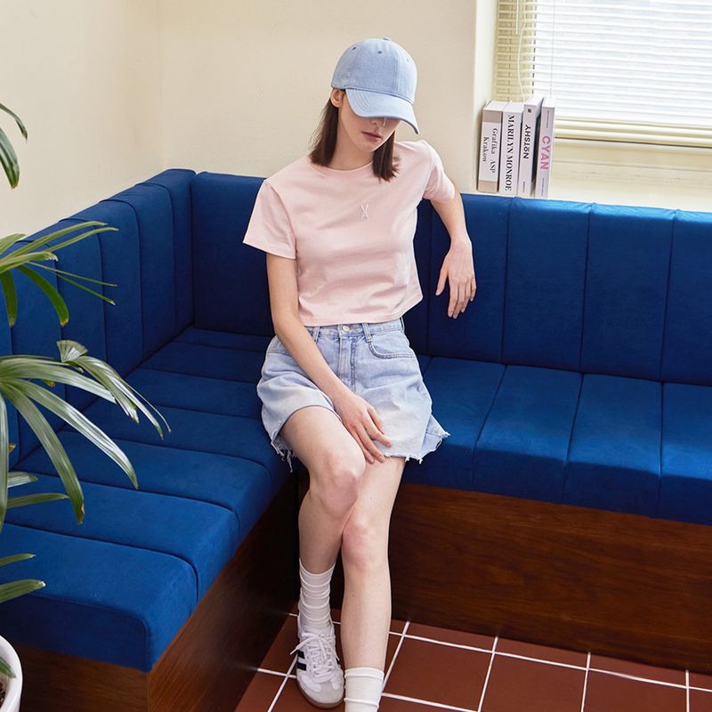 VA 3D Logo Crop T-Shirts / Pink