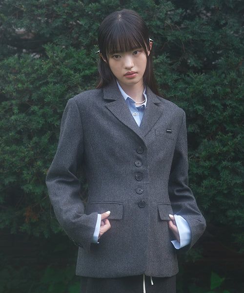 ZIZEMUSEUM(ジゼミュージアム)の「CLASSIC RIBBON JACKET (CHARCOAL)(Jackets/Outerwear)」