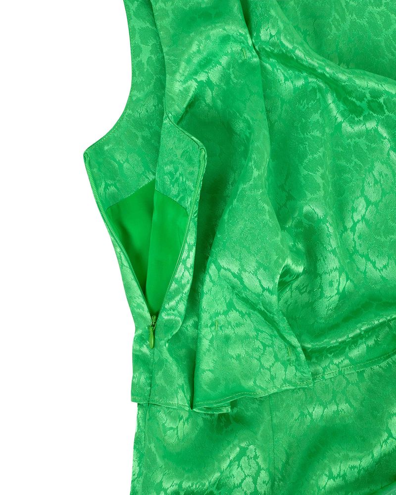 DOZI - Satin Leopard Dress _ Lime