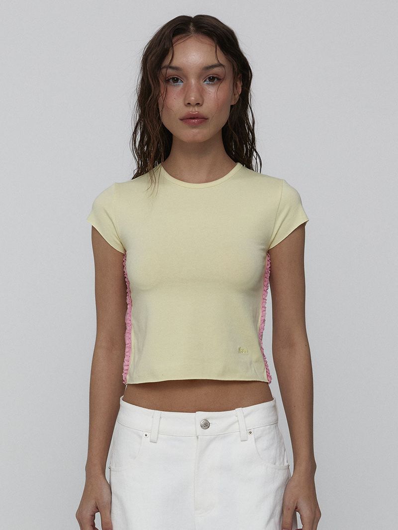 レースベビーTシャツ_イエロー