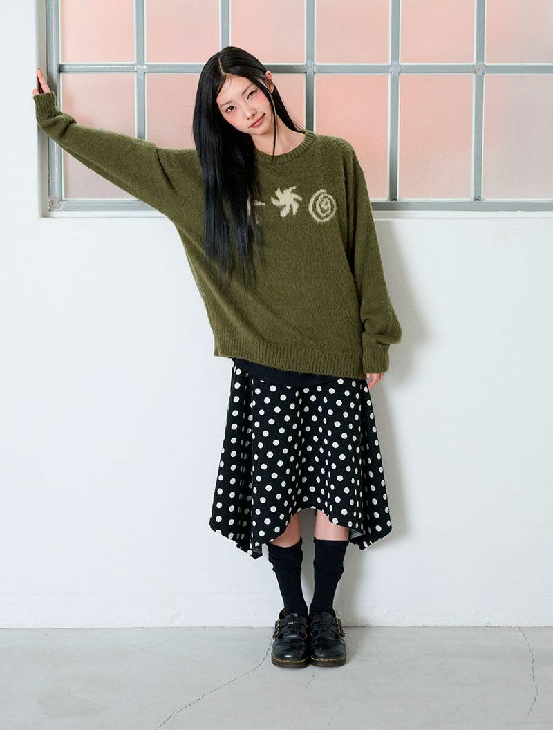 DOT SYMBOL UNBALANCED SKIRT