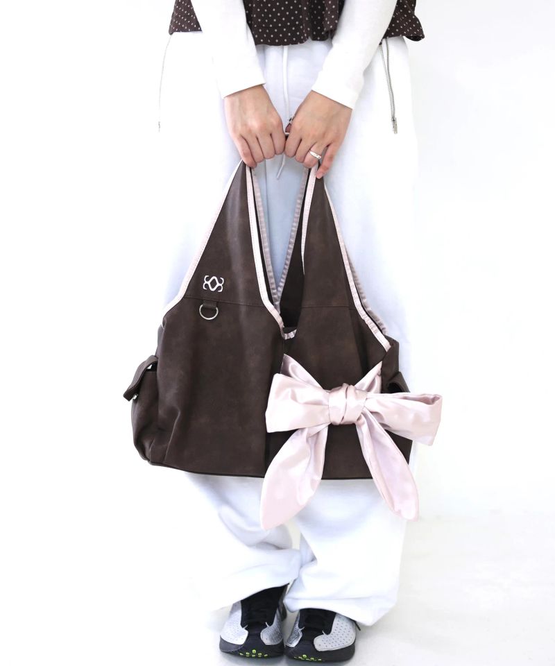 [Medium] Bow Shoulder Bag (Choco Pink)