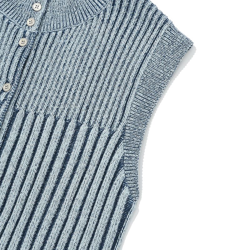CHERRY CAP SLEEVE KNIT VEST [SKY]