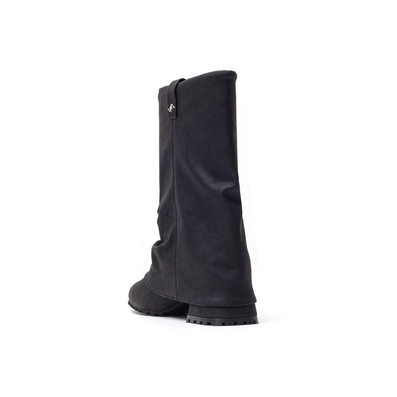 Slouchy Walker Boots(Matt Black)