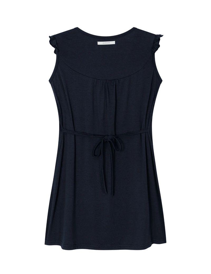 RUFFLE TIE TOP(NAVY)