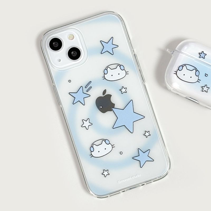 [Gel-hard] Y2K cat Phone case (Blue) (only case)