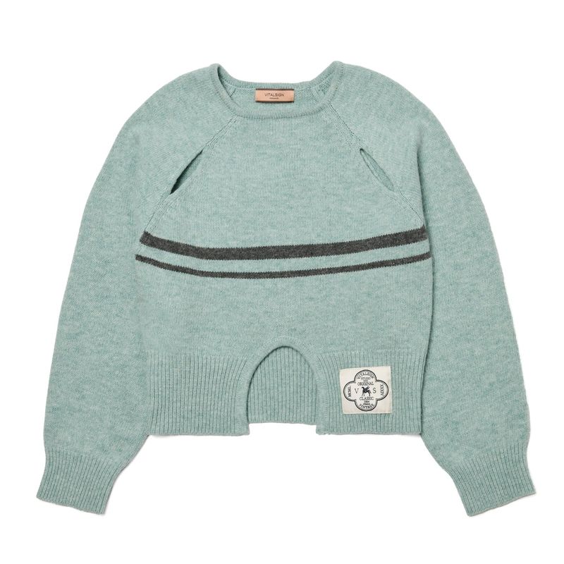 [LINE] Cut Out Line Knit Pullover (2colors)