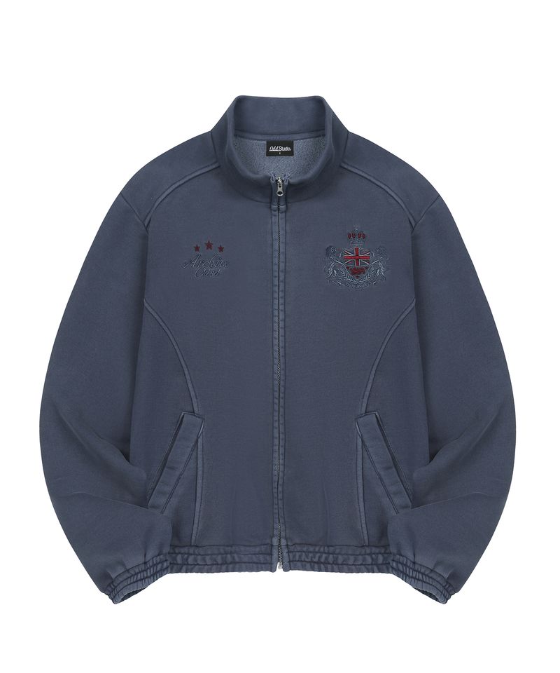 Pigment High Neck Sweat Zip-Up - NAVY