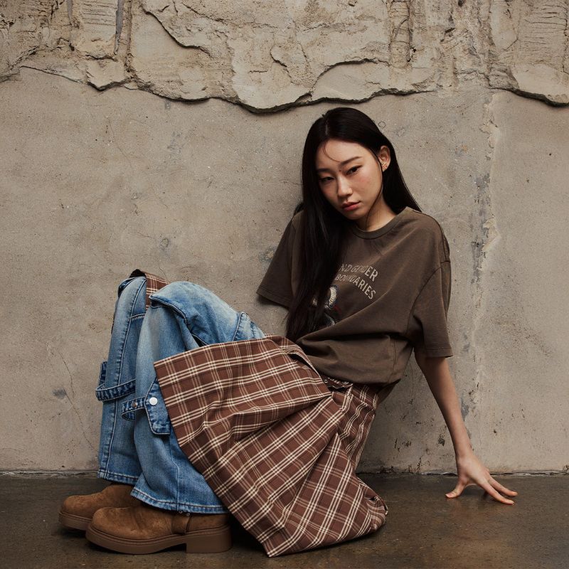 Karv Buckle Wrap Skirt (Brown)