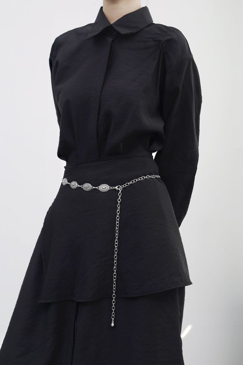 Abyss Silver Chain Belt