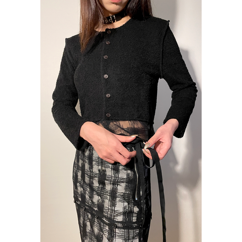 Still Lethardy（スティル レサーディ）の「CHECK LAYERED TERRY CARDIGAN（Tops）」
