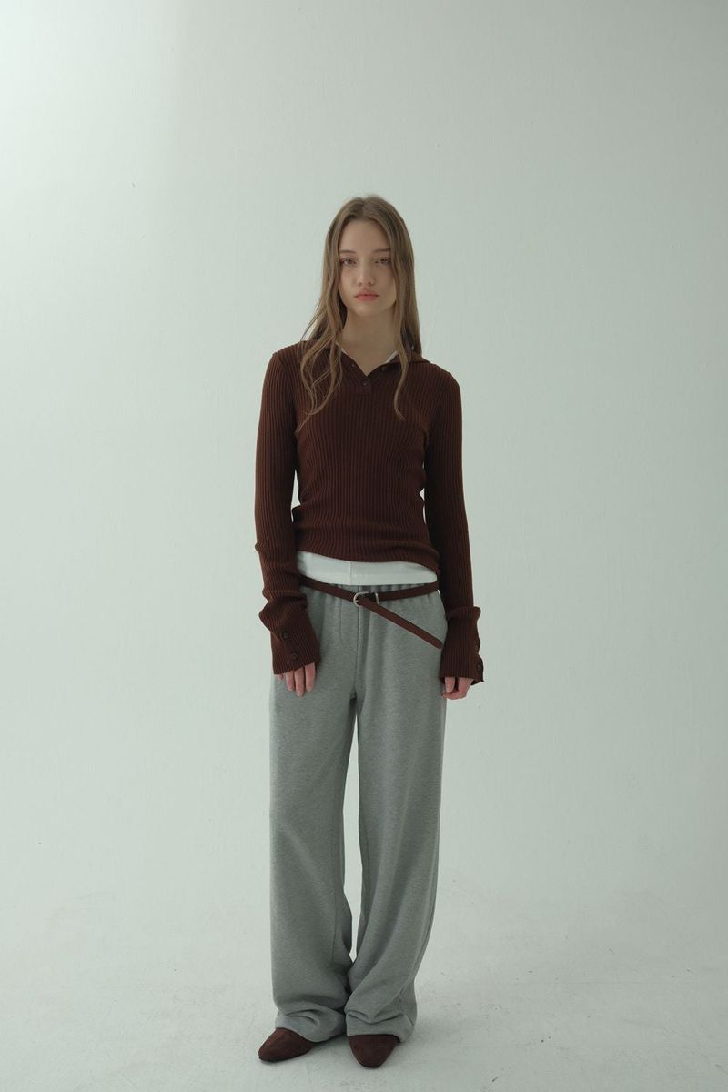Loventina（ラヴェンティナ）の「SAILOR RIBBED KNIT PULLOVER_BROWN（Tops）」