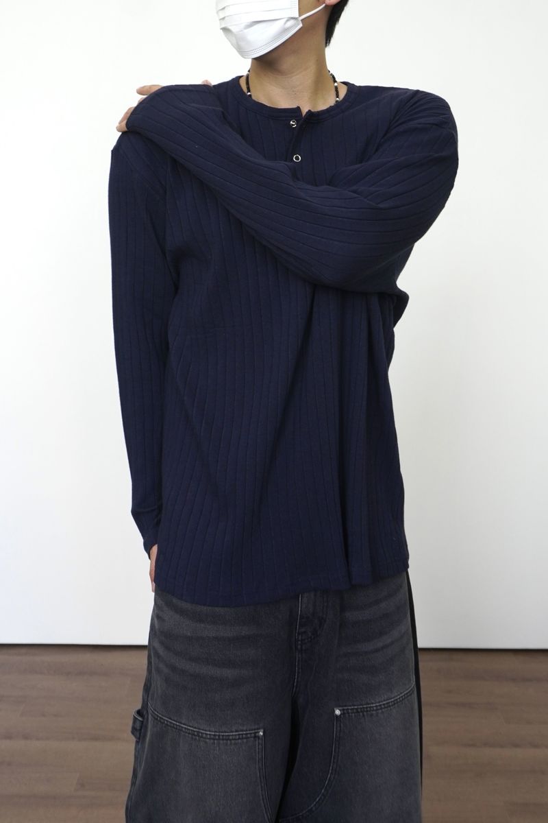 simple line henry neck long-sleeve 3C