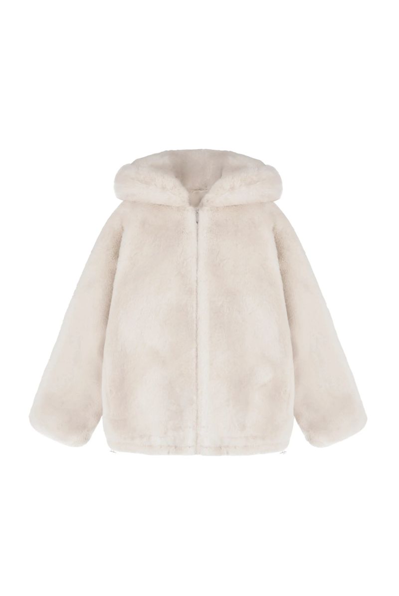 Peach pudding fur jacket, Pink Beige