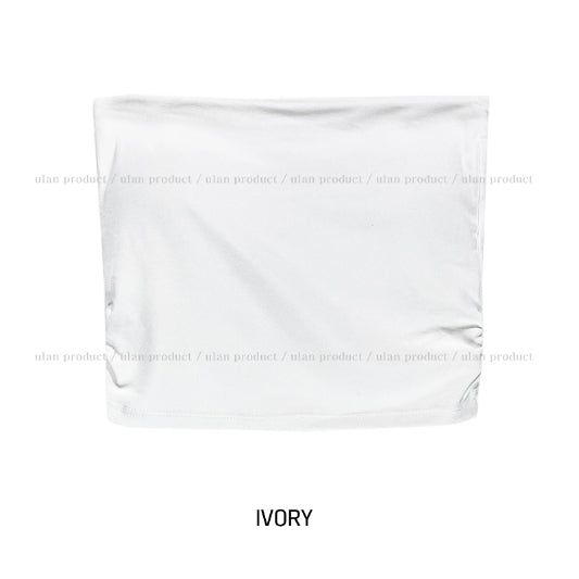 [U-BASIC] Side Shirring Tube Top (+With Cup)