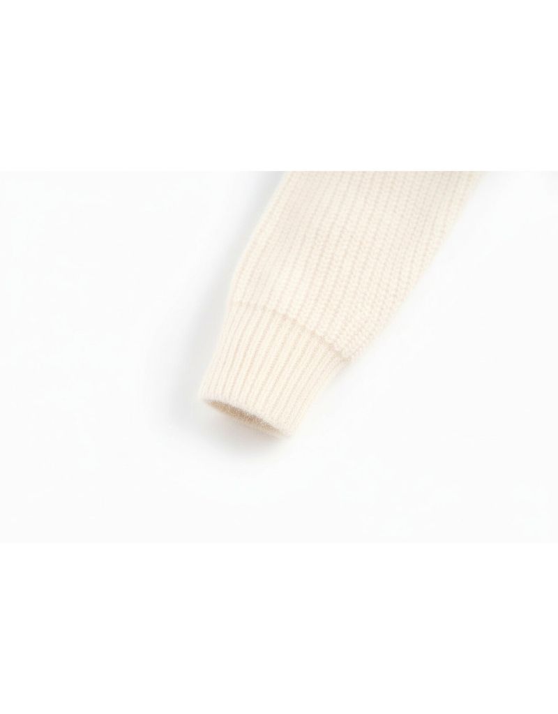  アリア ビーズディテール ウールニットカーディガン アイボリー