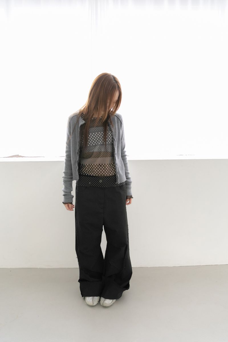dot stripe see-through top(2colors)
