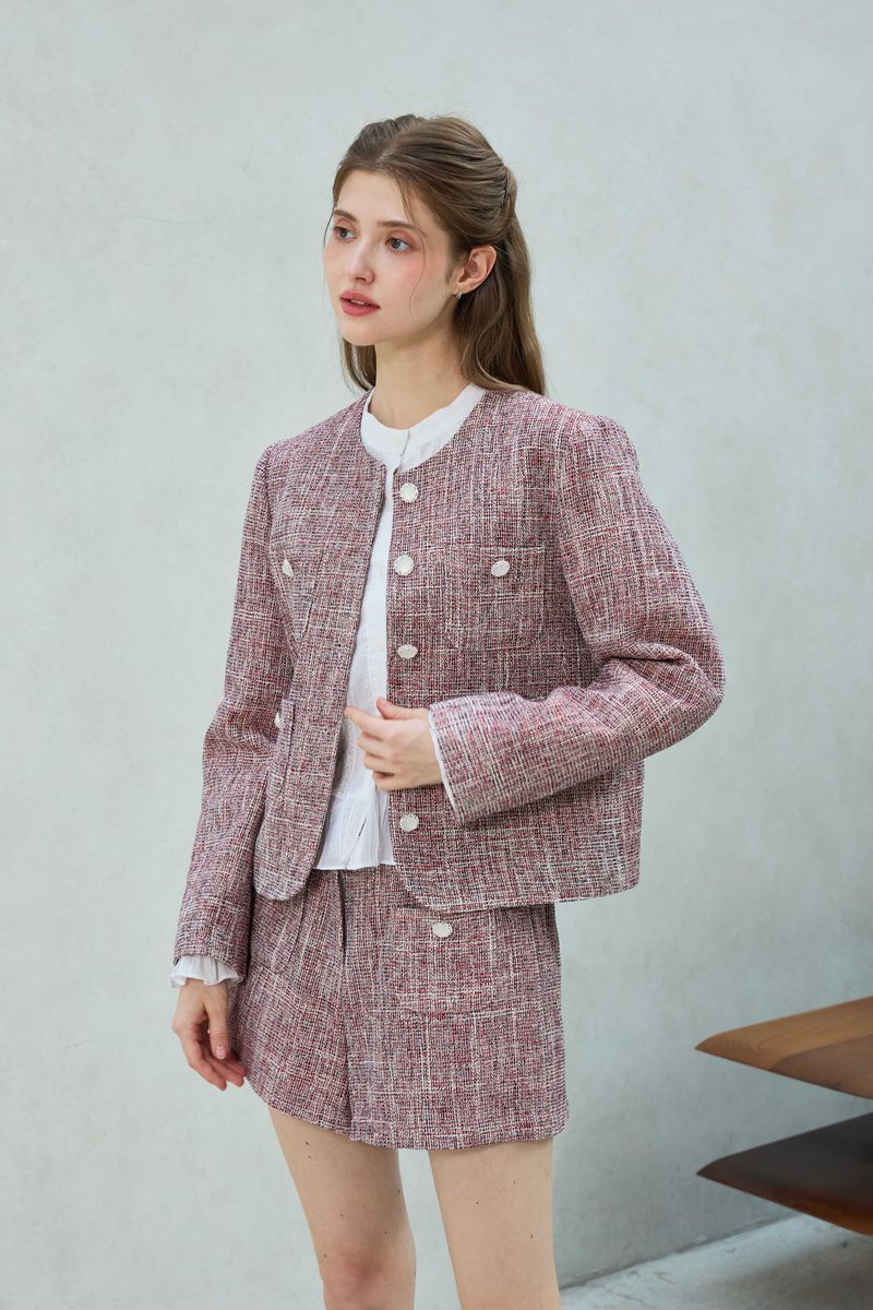 CHERISH TWEED JACKET / RED